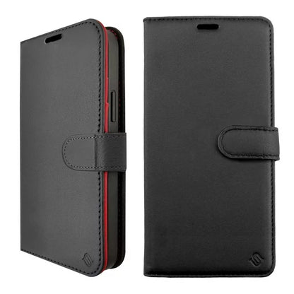 iPhone 13 Pro Max Uunique Nutrisiti 2-in-1 Eco Leather Folio Wallet Case - Black/Red