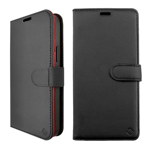 iPhone 13 Pro Max Uunique Nutrisiti 2-in-1 Eco Leather Folio Wallet Case - Black/Red