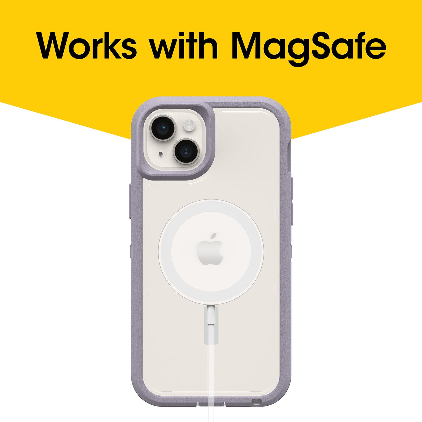 iPhone 14+: Otterbox Defender XT Magsafe Clear Series Case: Clear/Purple