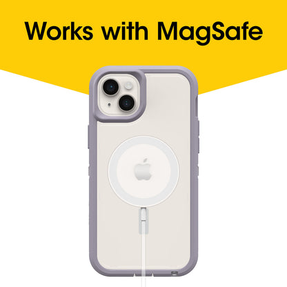 iPhone 14+: Otterbox Defender XT Magsafe Clear Series Case: Clear/Purple