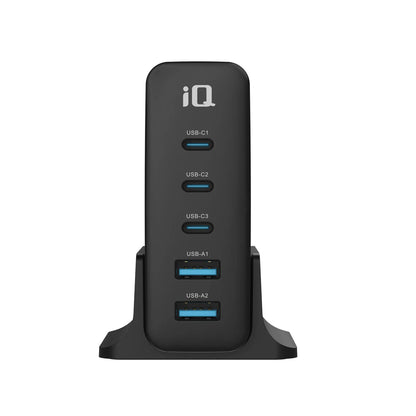 Black iQ 140W Desktop Charging Station on a white background