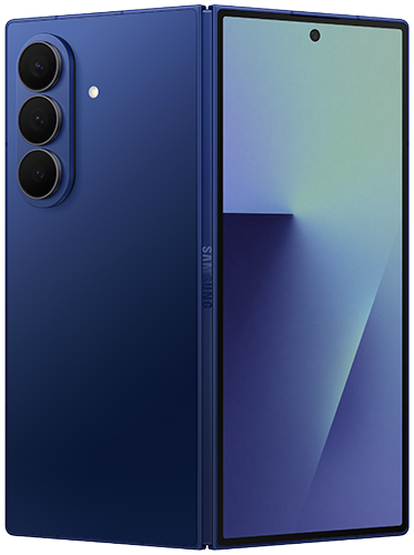 Back view of a blue Galaxy Z Fold7