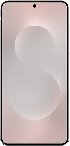 Silver Samsung S25 Edge, as seen from the front.